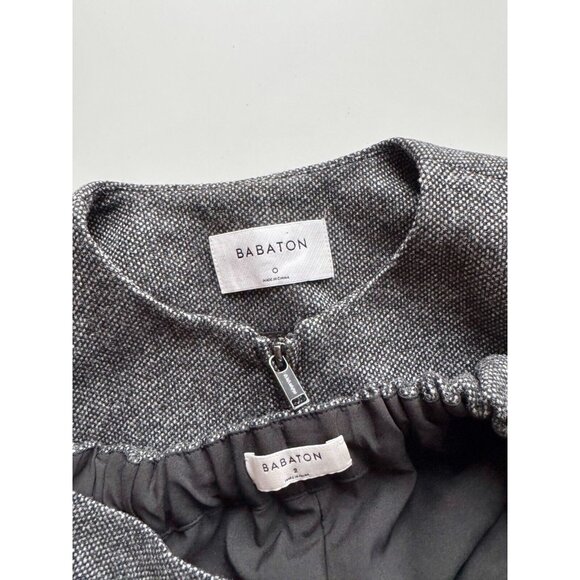 Aritzia BABATON Bowman Cohen Grey Wool Tweed 2 Piece Suit Jacket Pants, Size 0/2 - Picture 8 of 15